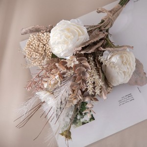 CF01159 mākslīgo rožu un savvaļas krizantēmu pušķis jauna dizaina dārza kāzu dekors