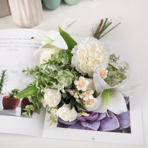 CF01181 Bouquet di gigli di garofani artificiali Nuovo design Decorazione di nozze da giardino Decorazioni festive
