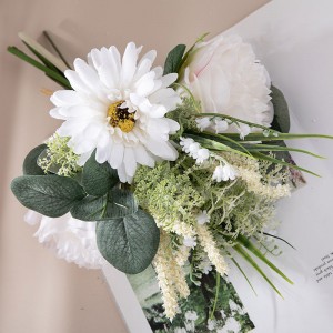 CF01187 Artificial Ivory Peony Chrysanthemum Bouquet Sabuwar Zane Bridal Bouquet Kyautar Ranar soyayya