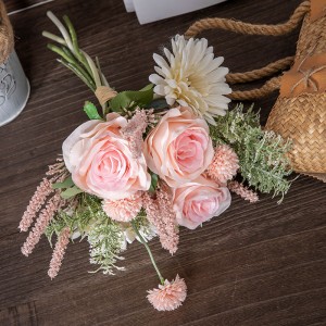 CF01201 ផ្កាកុលាបសិប្បនិម្មិត Chrysanthemum Dandelion Bouquet រចនាម៉ូដថ្មី ភួងកូនក្រមុំ ផ្កាសូត្រ