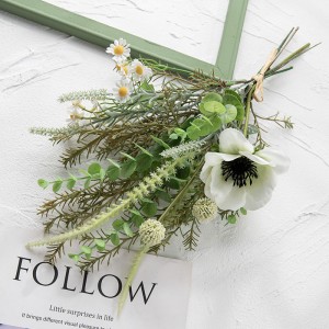 CF01254 Artificial Camellia Chamomile Sage Rosemary Eucalyptus Maliit na Bouquet para sa Home Party Wedding Dekorasyon Bridal Bundle