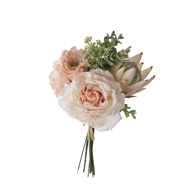 DY1-5350 Artificial Flower Bouquet Rose Realistic Silk Flowers