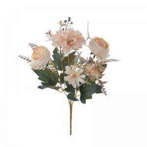 MW55746 Bouquet flè atifisyèl Dalia cho vann dekoratif flè ak plant yo