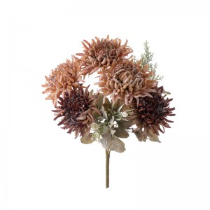 CL10508 Buqetë me lule artificiale Krizantemë Lule dekorative me cilësi të lartë