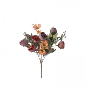 MW57512 Buqetë me lule artificiale me trëndafila Pjesë të njohura qendrore për dasma