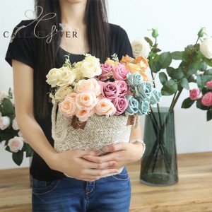 MW55504 Hot Sale Artificial Flower Rose Flower Bouquet Para sa Wedding Home Dekorasyon