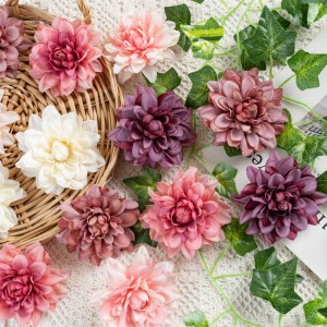 MW07304 Artificial Dahlia Flower Head Silk Flower Decorations Garland DIY Wreath Accessories for Wedding Home Party Decor