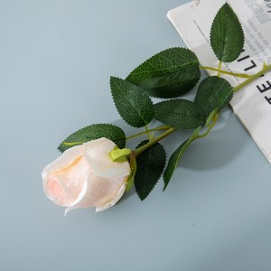 MW41106 Simulation Flower Long Single Stem Rose Bud Spray for Wedding Decoration