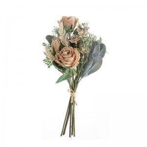 DY1-3976 Μπουκέτο Τεχνητό Λουλούδι Τριαντάφυλλο Υψηλής ποιότητας Εορταστικές Διακοσμήσεις