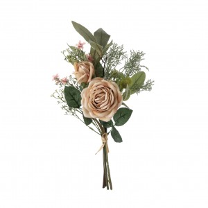 Bó hoa nhân tạo DY1-3957 Hoa hồng trang trí thực tế