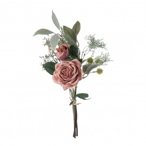 DY1-3957 Ramo de flores artificiales Flor decorativa realista rosa