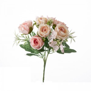 МВ66829 Букет од вештачког цвећа ружа хортензија Вруће продаје декоративни цветни свечани украси