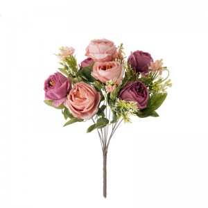 DY1-4974 Kunstig blomsterbuket Rose Engros dekorativ blomst