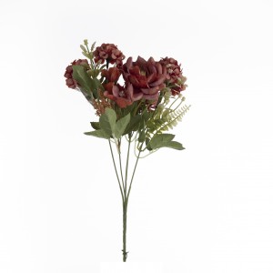 MW55715 Artificial Flower Bouquet Rose Mataas na kalidad na Dekorasyon na Bulaklak