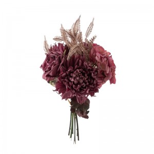 DY1-4378 Dirbtinių gėlių puokštė su chrizantema Populiarus vestuvių reikmenys