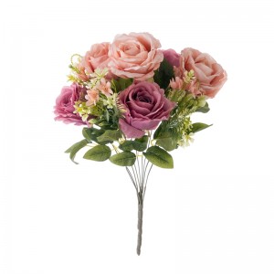 DY1-4989 Buqetë me lule artificiale Trëndafil me cilësi të lartë Dekorime dasme