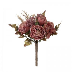 DY1-5883 Bouquet de fleurs artificielles Rose vente directe d'usine fleurs en soie