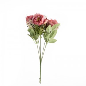 MW55714 Kënschtlech Blummen Bouquet Rose Populär Garden Hochzäit Dekoratioun
