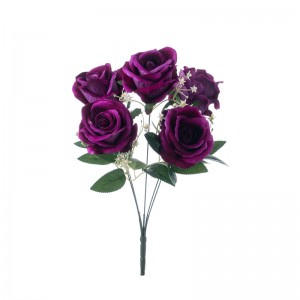 CL86504 Bouquet di fiori artificiali Rose Vendita calda Decorazione di matrimoniu di giardinu