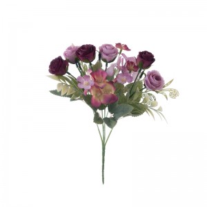 MW55743 Ramo de flores artificiales Decoración de boda realista rosa