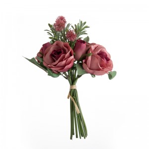 DY1-5651 mākslīgo ziedu pušķis ar rožu Populārs kāzu dekors