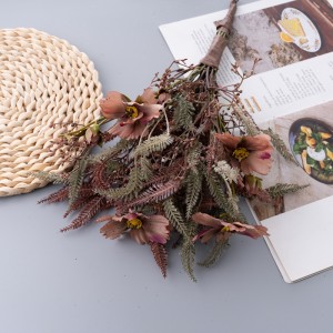 MW24503 কৃত্রিম ফুলের তোড়া Chrysanthemum সস্তা সিল্ক ফুল