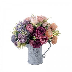MW55506 Künstliche Rose, 7 Köpfe, Blumenstrauß, Seidenblume für Muttertag, Heimdekoration, Braut, Hochzeit, Party, Festival, Dekoration