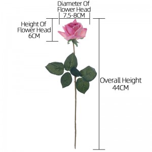 MW60005 Enkel Vog Hand Kunsmatige Stof Blomme Verskillende Kleure Valentynsdag Huisversiering Simulasie Rose Real