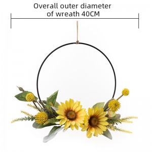 CF01124 Artificial Sunflower Thorn Ball Wreath Wall Hanging New Design Decorative Flowers and Plants