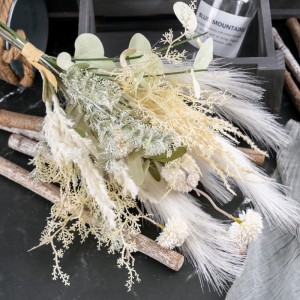 CF01323 Blomsterbue bryllupsbukett fleurs Pour Mariage Kunststoff Pampas Silke Løvetann Plast Plant Eva Eucalyptus