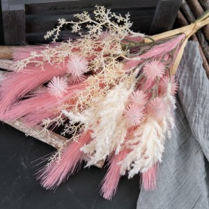 CF01326 Hot Sale Artificial Silk Pampas Grass Plastic Ball Chrysanthemum Astilbe mei flocking bondel Foar Bride Bouquet Deco