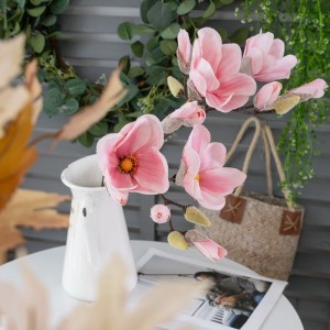 GF15336 High Quality Artificial Magnolia Single Spray Made by Hand Use The Special Fabric For Home Wedding Decoration