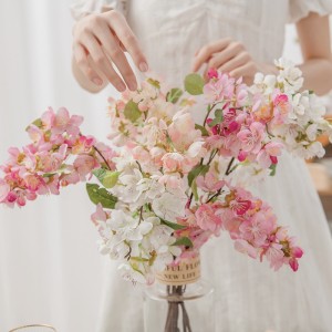홈 오피스 야외 장식을 위한 MW24831 품질 가지 벚꽃 인공 꽃 천진
