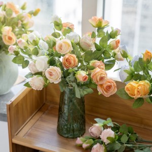 MW66009 Flor de seda artificial Primavera 2 cabezas 1 rama de rosa para decoración del hogar de la oficina del banquete de boda