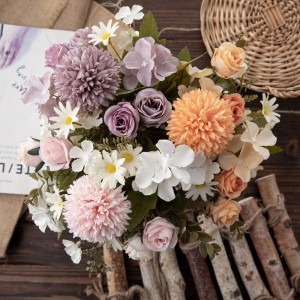 MW55722 Dirbtinių gėlių puokštė Strobile Aukštos kokybės vestuvių dekoracija