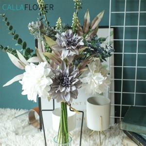 Yc1060 flor artificial para decoração de casa, flores de simulação, decoração de casamento, buquê de dália artificial