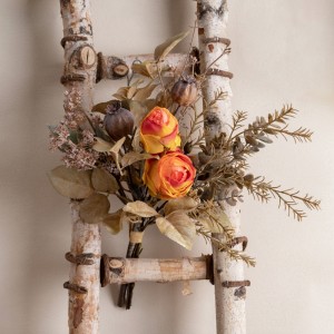 Bouquet de roses séchées en tissu artificiel, nouveau Design, avec mousse, feuilles de fruits de pavot, en soie, pour décoration de fête de mariage à domicile, CF01278