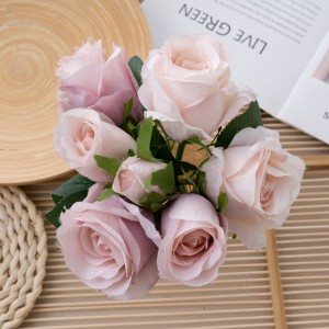 Bouquet de roses artificielles, vente directe d'usine, fourniture de mariage, DY1-4549