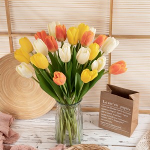 MW59901 Nova Chegada Flor Artificial Real Toque Tulipa Haste Realista Preservada Festa em Casa Decoração de Casamento