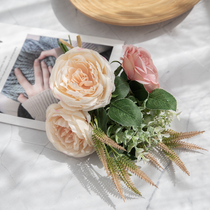 CF01134 Artificial Rose Bouquet ອອກແບບໃຫມ່ Garden Wedding Decoration ຂອງປະທານແຫ່ງວັນແຫ່ງຄວາມຮັກ
