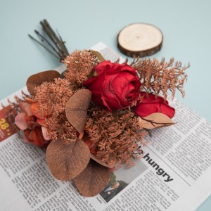 CF01102 mesterséges rózsa hortenzia csokor Népszerű esküvői dekorációs menyasszonyi csokor