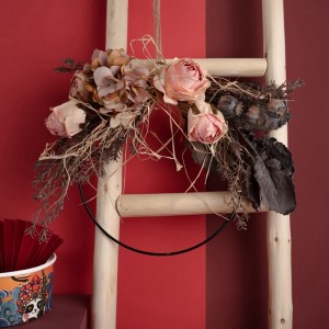 CF01022 Artificial Flower wreath Rose Hydrangea Poppy High Quality Valentine’s Day gift
