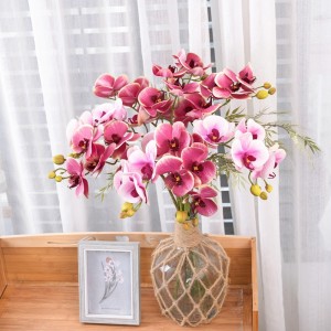 CL09002 Tallos de orquídeas artificiales Real Touch Faux Phalaenopsis Flor Decoración de boda para el hogar 26,8 pulgadas de alto 5 grandes flores