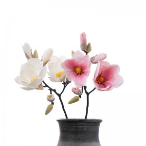 Magnolia artificiel de haute qualité, Spray unique fabriqué à la main, en tissu spécial pour la décoration de mariage à domicile, GF15336