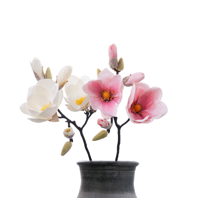 GF15336 High Quality Artificial Magnolia Single Spray Made By Hand Use The Special Fabric For Home Wedding Decoration