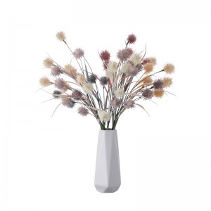 MW09107 Fleur artificielle flocage en plastique 7 brins de pissenlit à tête de fleur verdure Spray centres de Table Arrangement Floral