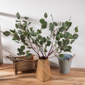MW26642 Artificial Silk Eucalyptus Leaves Decorative Plants Green And Brown Color Leaves Stem