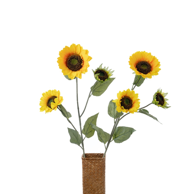 MW33710 Silk Decorative Artificial Flower Wholesale Real Touch Giant Sunflower For Wedding