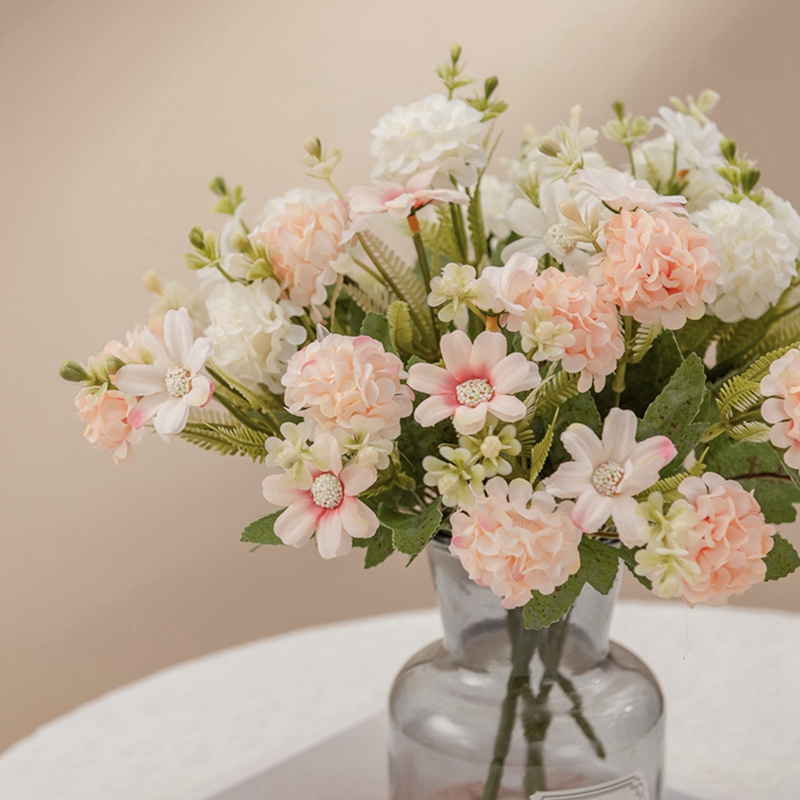 MW81002 dirbtinių gėlių puokštė rutulinis chrizantema karštai parduodamas vestuvių dekoras