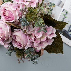 CL04508 Buqetë me lule artificiale Trëndafila me dizajn të ri Pjesë qendrore dasmash